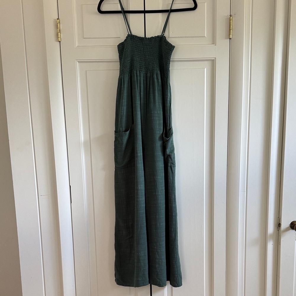 Green Maxi Jumpsuit with Pockets